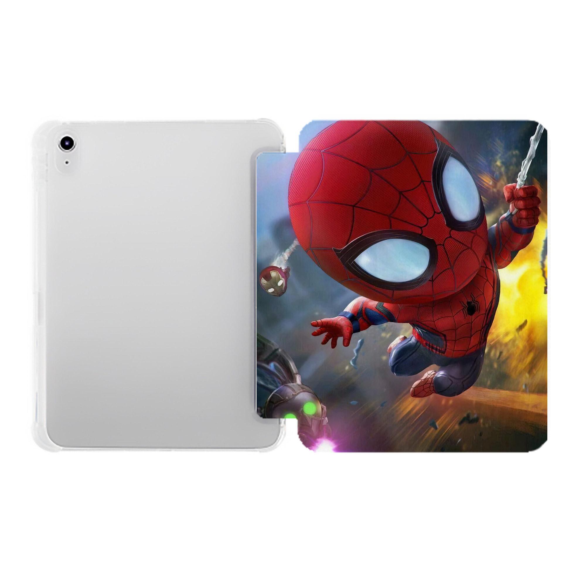 （画像用） Spider Man スパイダーマン IPad ケース ペン収納付き 三つ折りスタンド PUレザー×シリコン 対応機種9.5/10.5/10.9インチ